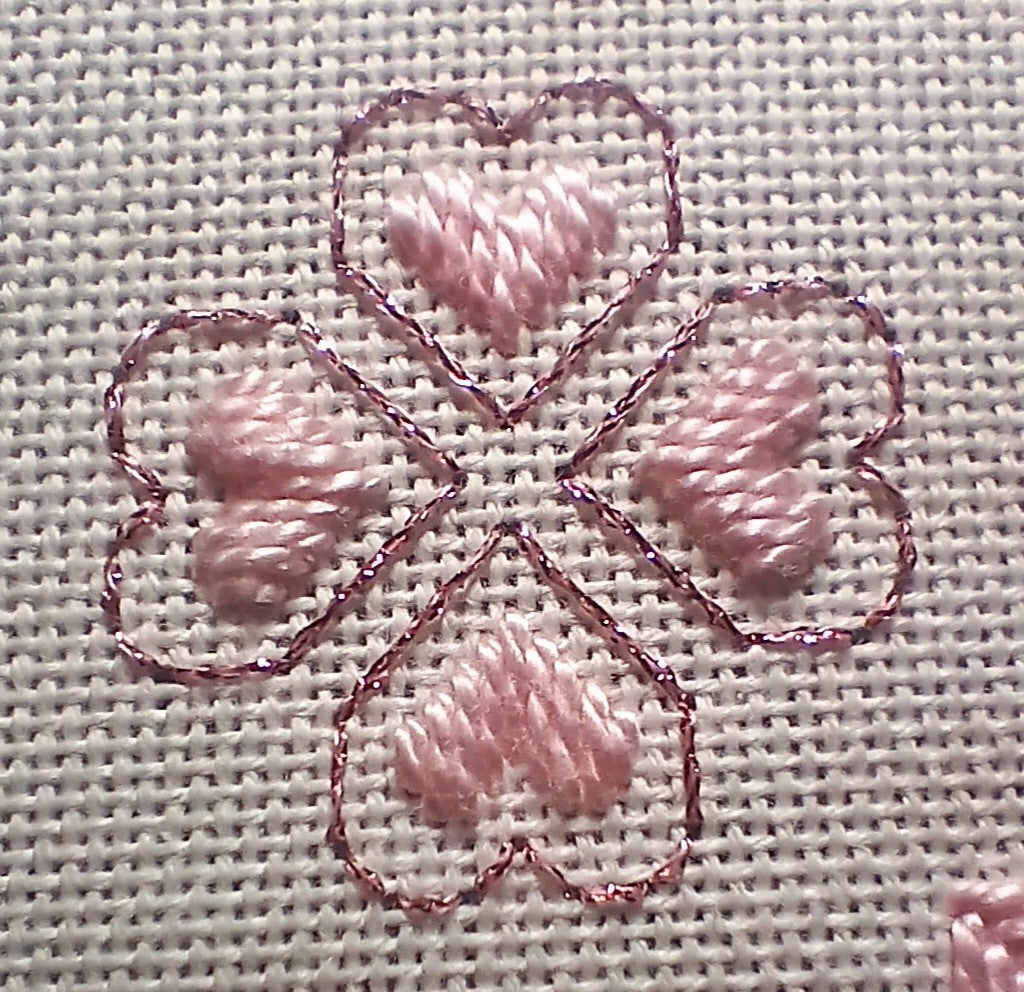 My Beaded Heart — Red & Pink Hardanger Embroidery Chart PDF Download