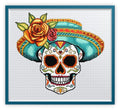 Sassy Sombrero Hat Sugar/Day of the Dead Skull Cross Stitch Chart — PDF Download