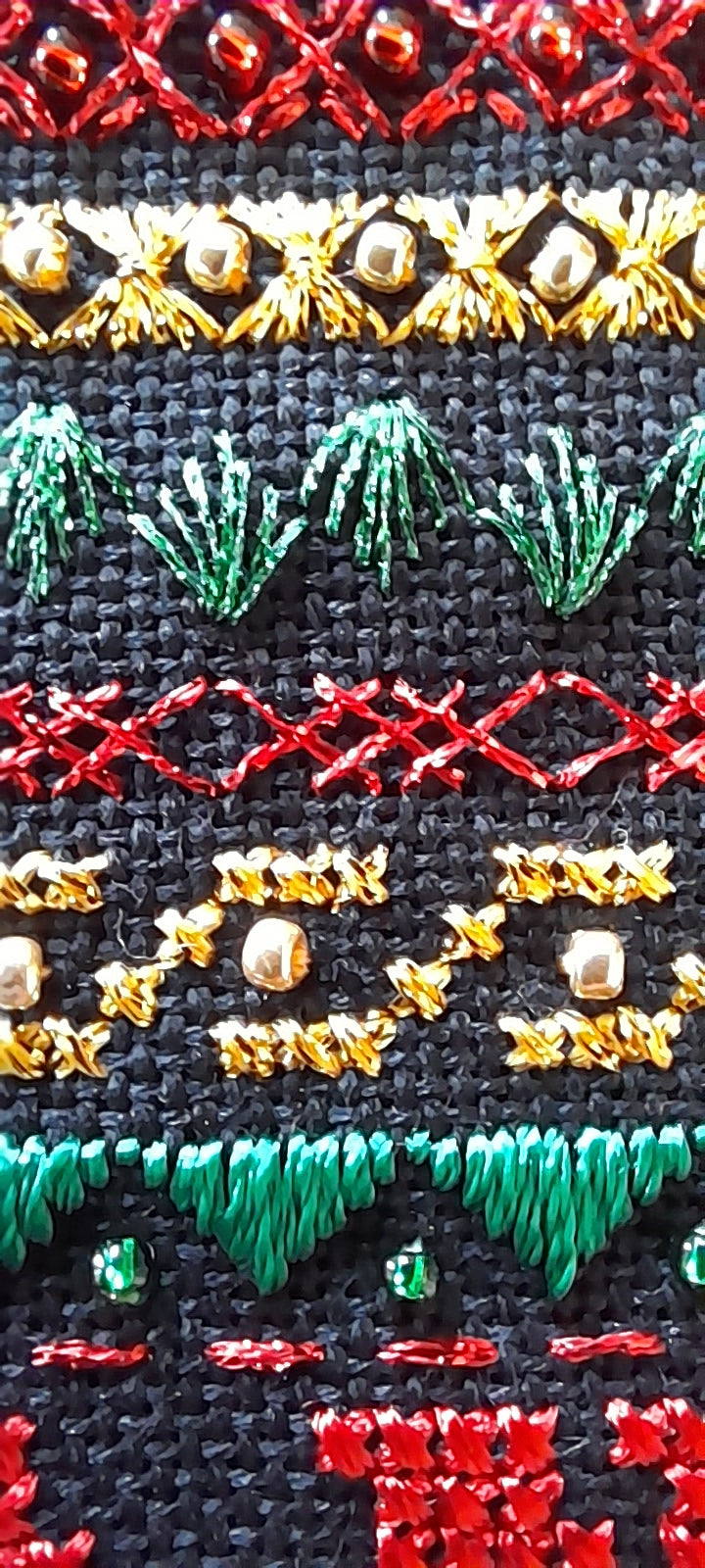 Santa Hat Design Beaded Christmas Band Sampler Pattern — PDF Download