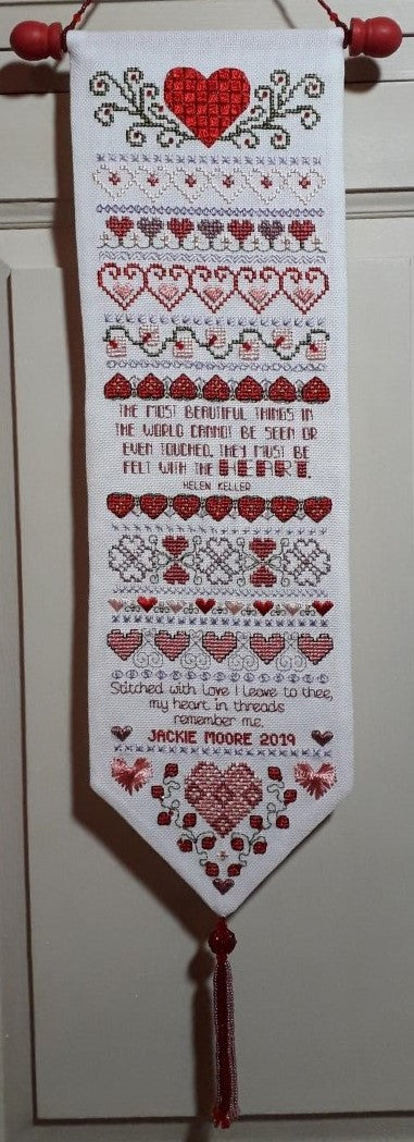 Heart in Threads Band Sampler Cross Stitch Chart — PDF Pattern Download