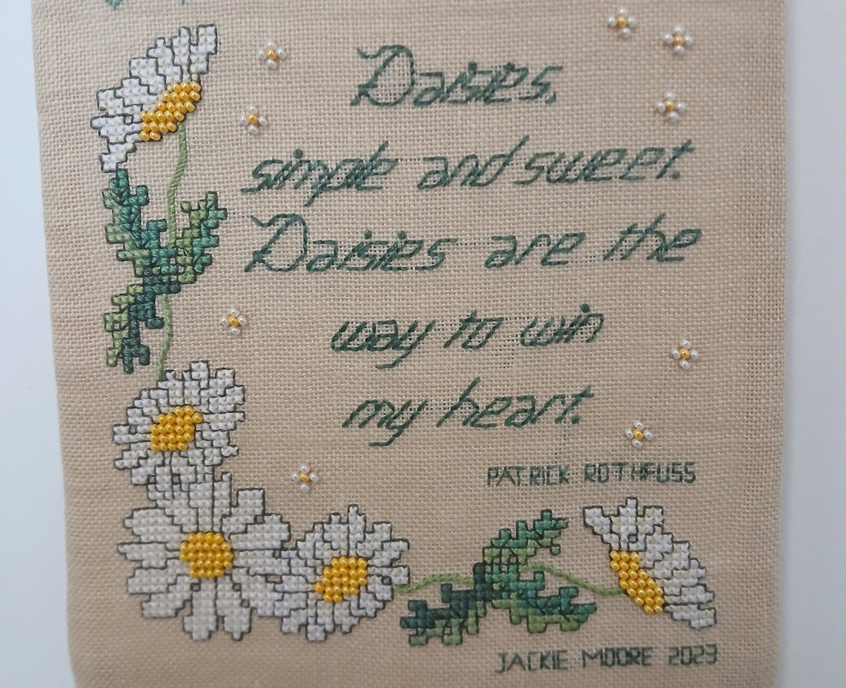 Beautiful Daisy Dreams Cross Stitch Band Sampler — PDF Pattern Download