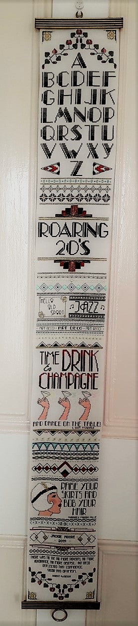 Glitz and Glamour Art Deco Cross Stitch Band Sampler — PDF Pattern Download