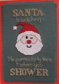 Santa is Watching Christmas Card Cross Stitch Pattern — PDF Download