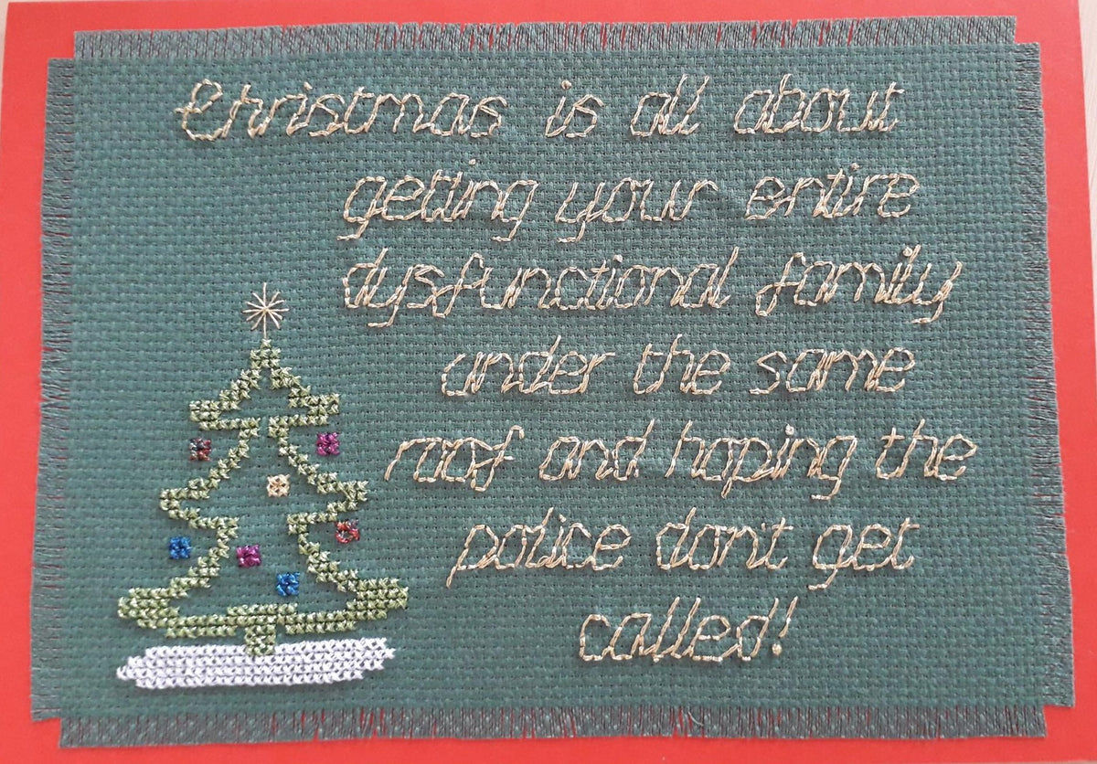Dysfunctional Family Christmas Card Cross Stitch Pattern — PDF Download