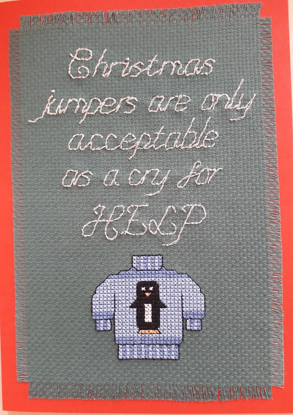 Christmas Jumper Christmas Card Cross Stitch Pattern — PDF Download