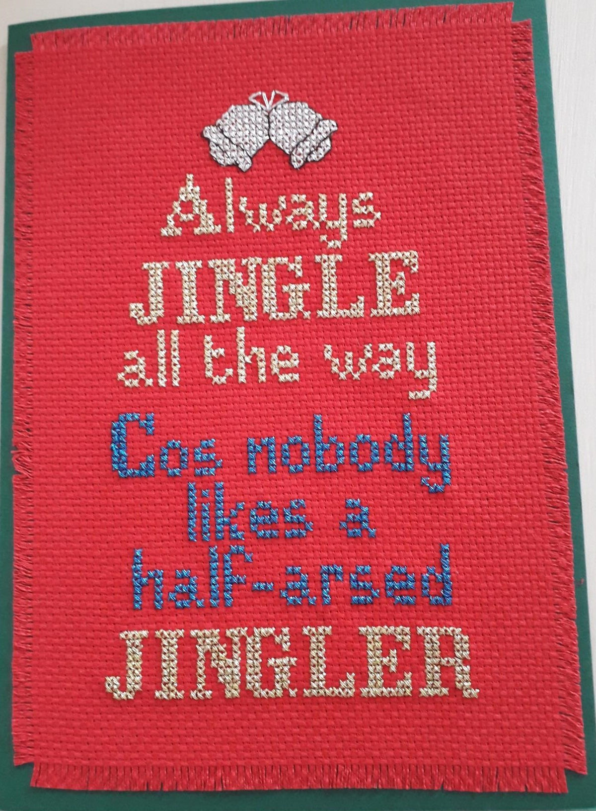 Jingle All the Way Christmas Card Cross Stitch Pattern — PDF Download