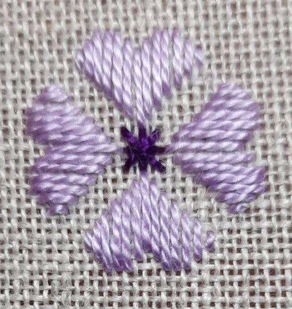 Purple Bargello Spiral with Hardanger Elements — Embroidery Chart PDF Download (2 Patterns)