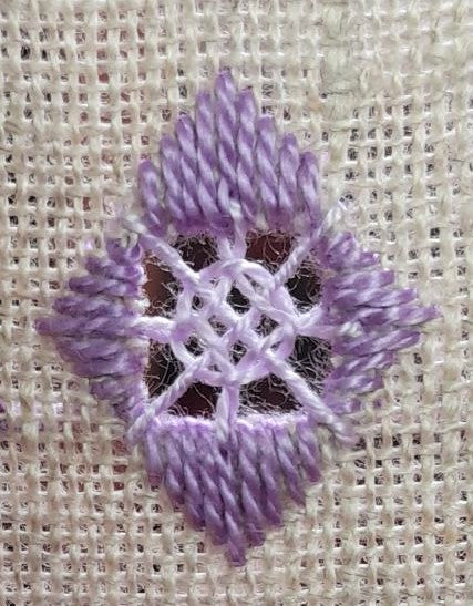 Purple Bargello Spiral with Hardanger Elements — Embroidery Chart PDF Download (2 Patterns)