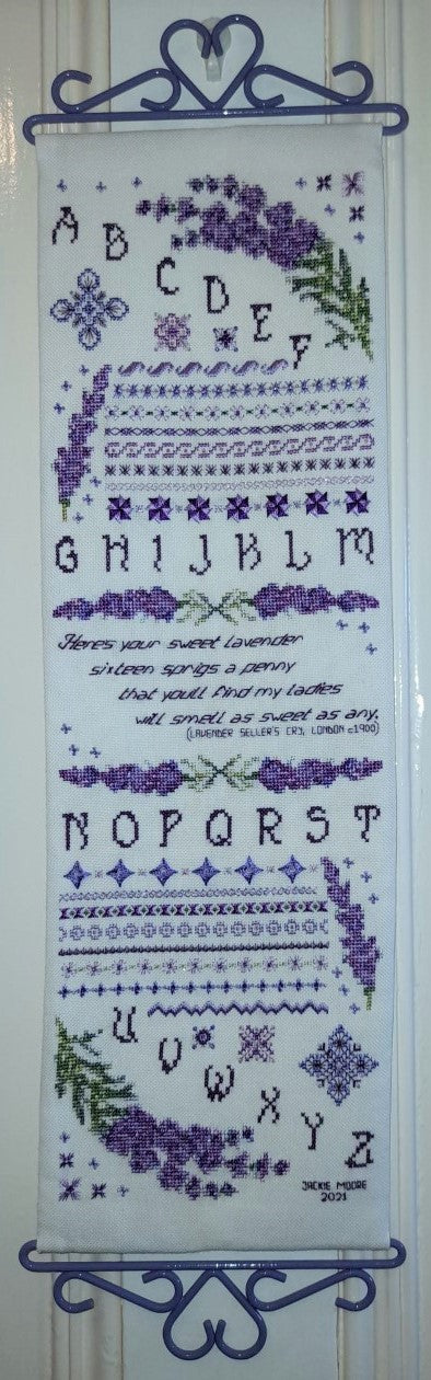 Lavender Dreams Banded Sampler Cross Stitch & Embroidery Pattern — PDF Download