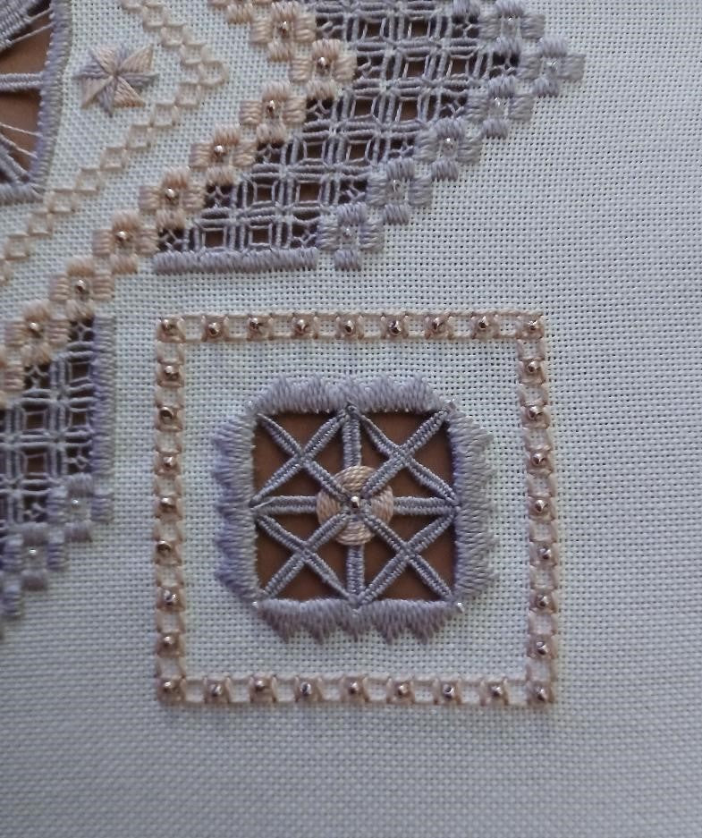 Beautiful Beaded Beauty — Pink & Mauve Hardanger Embroidery Chart PDF Download