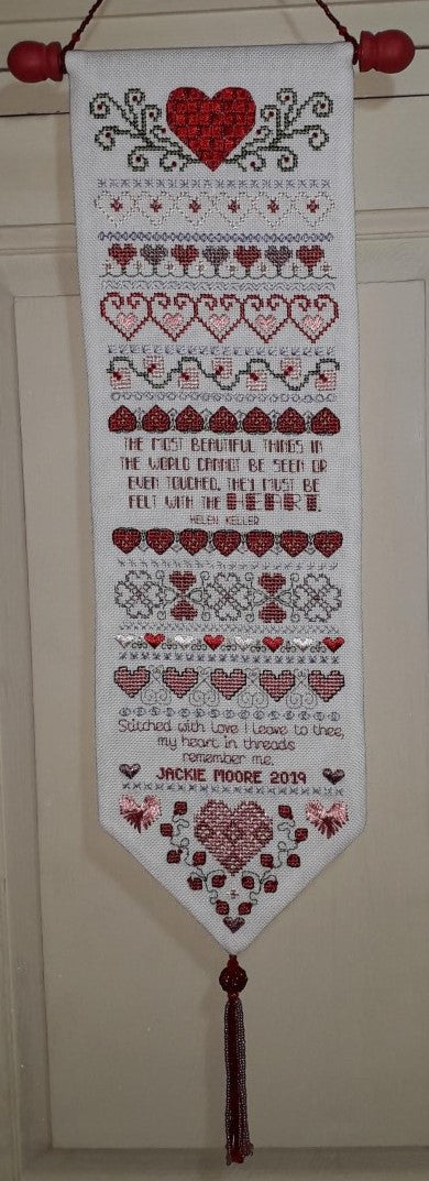 Heart in Threads Band Sampler Cross Stitch Chart — PDF Pattern Download