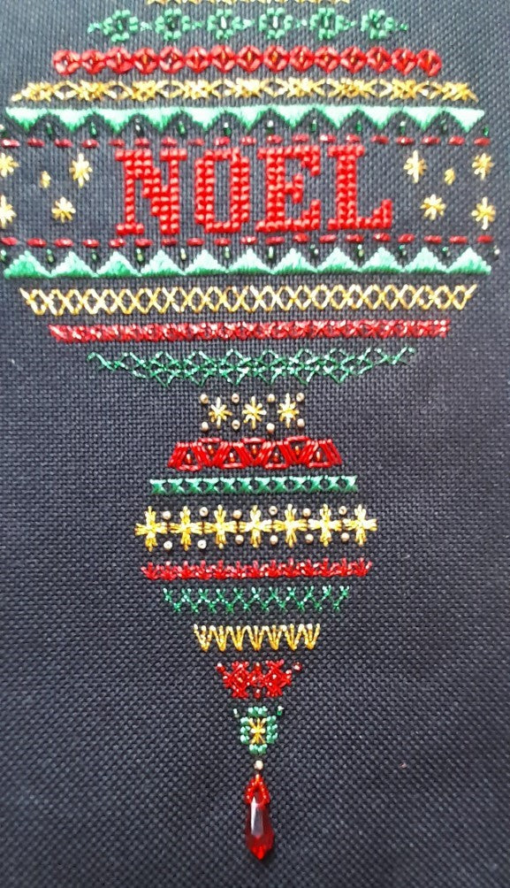 Shaped Bauble Design Beaded Christmas Band Sampler Pattern — PDF Download
