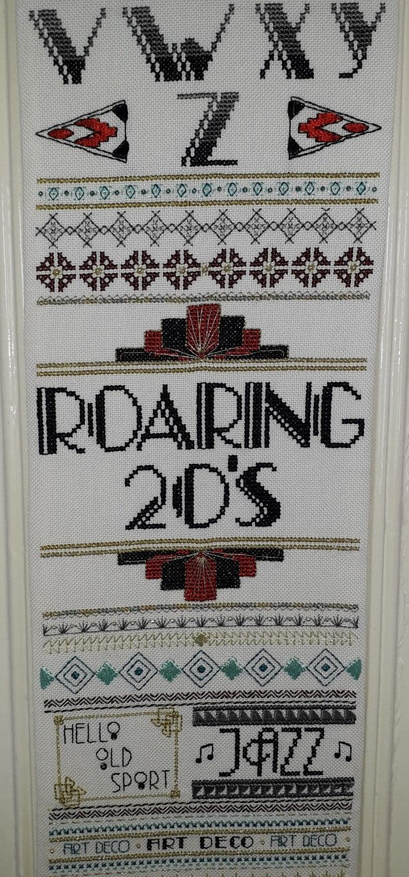 Glitz and Glamour Art Deco Cross Stitch Band Sampler — PDF Pattern Download