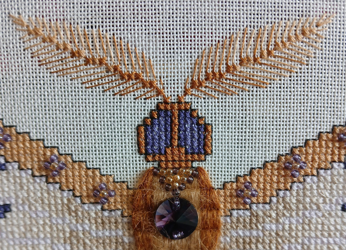 Crystal Majesty Moth Cross Stitch Chart — Fantasy Jewel Tones PDF Pattern Download