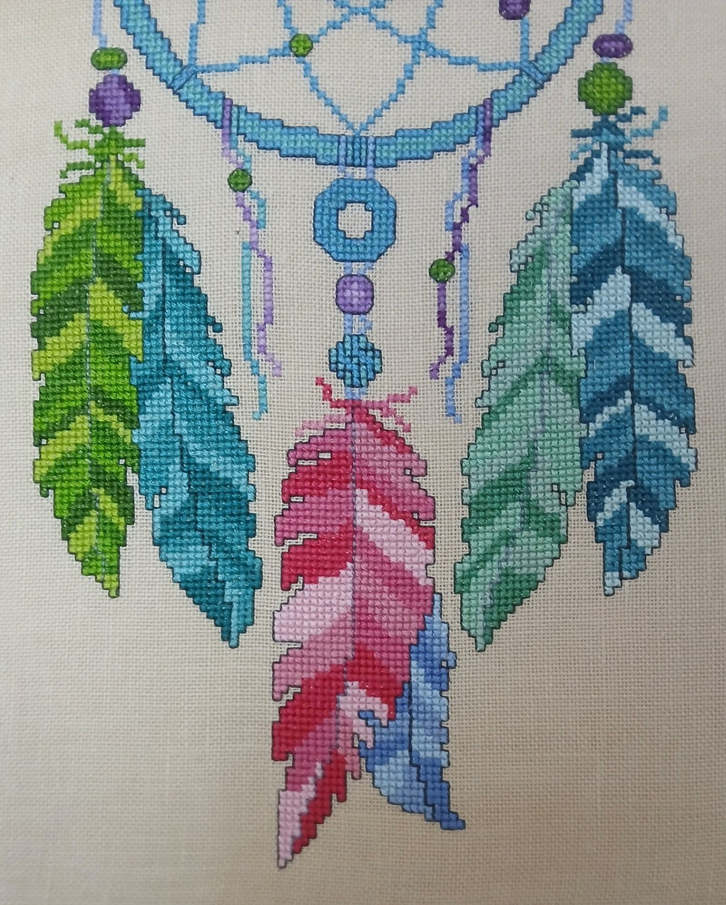 Guardian of Dreams Dreamcatcher Cross Stitch Pattern — Tribal Inspired PDF Download