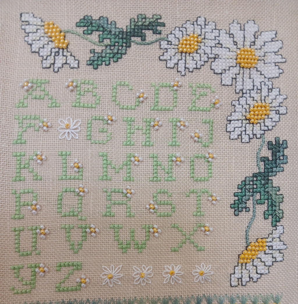 Beautiful Daisy Dreams Cross Stitch Band Sampler — PDF Pattern Download