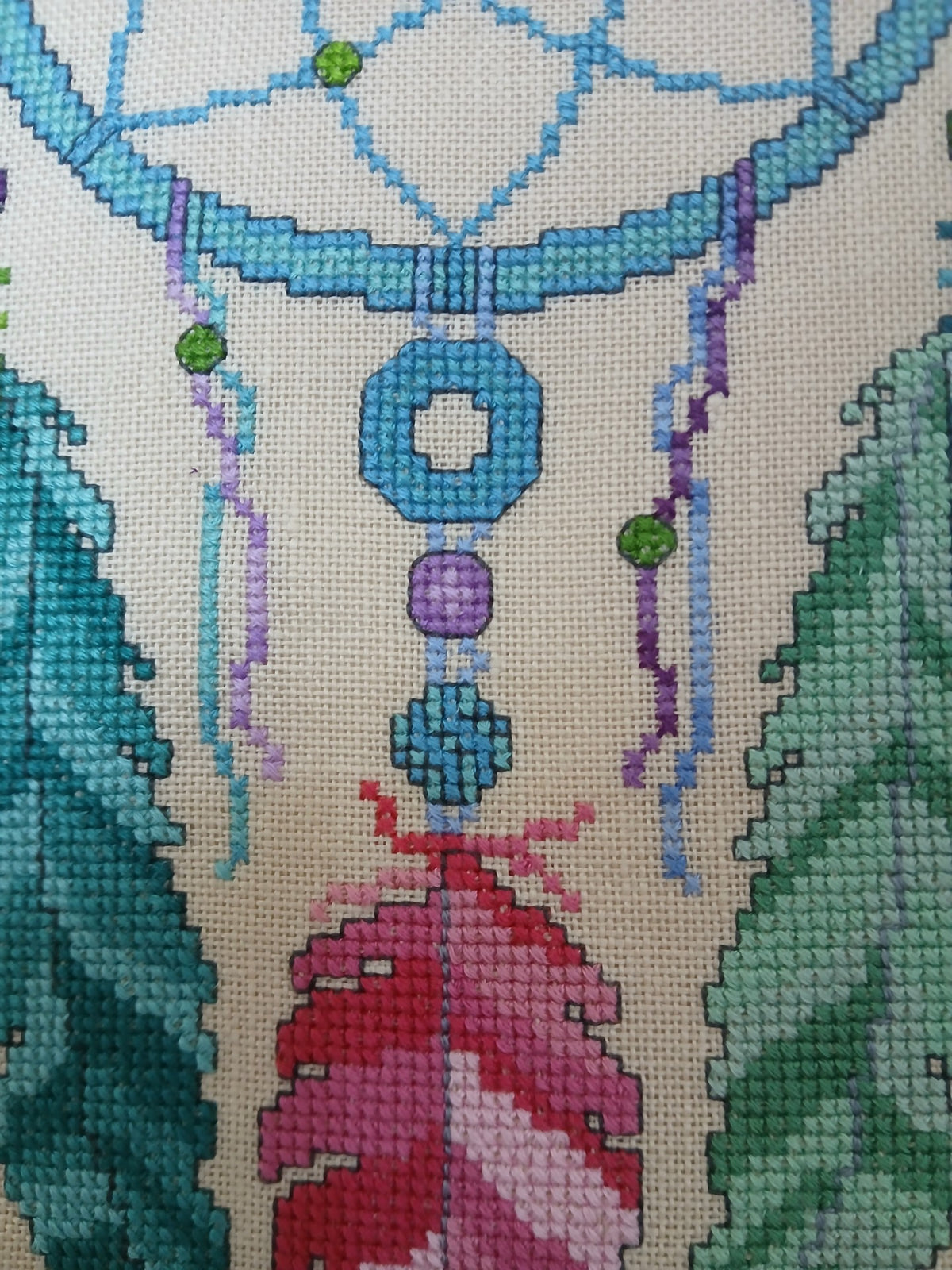 Guardian of Dreams Dreamcatcher Cross Stitch Pattern — Tribal Inspired PDF Download