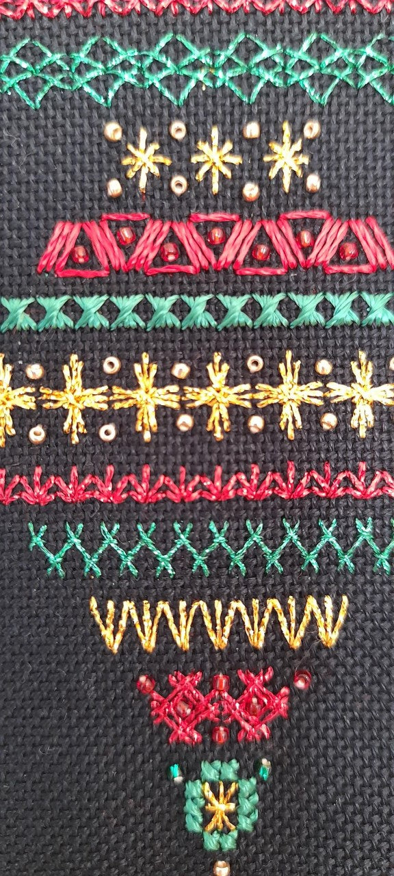 Shaped Bauble Design Beaded Christmas Band Sampler Pattern — PDF Download