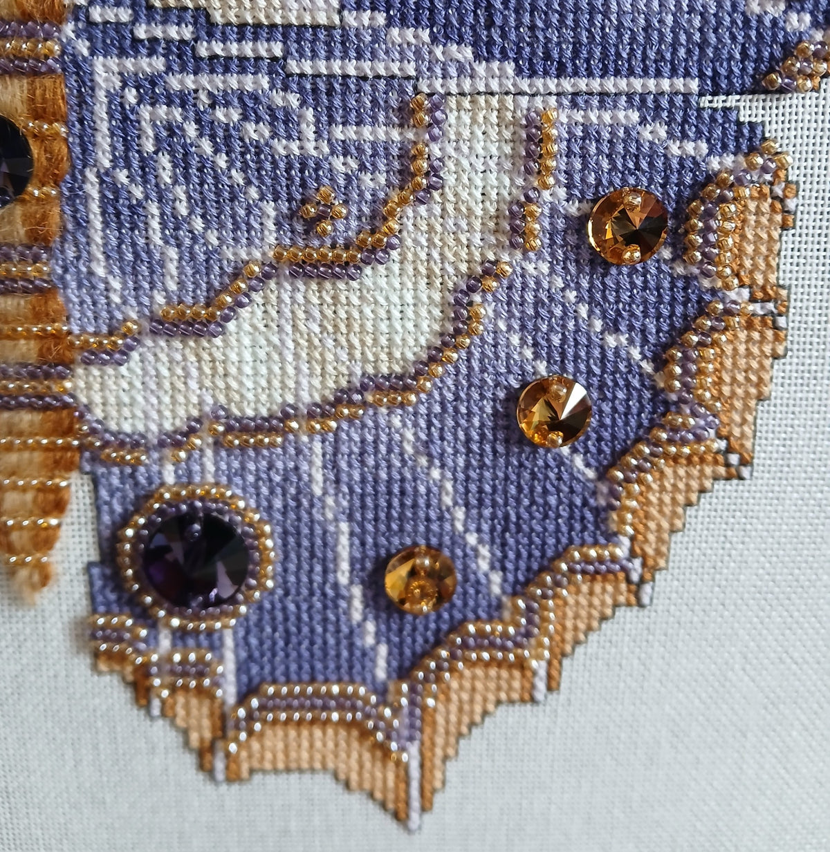 Crystal Majesty Moth Cross Stitch Chart — Fantasy Jewel Tones PDF Pattern Download