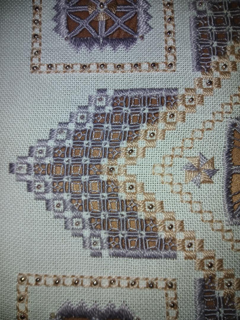 Beautiful Beaded Beauty — Pink & Mauve Hardanger Embroidery Chart PDF Download