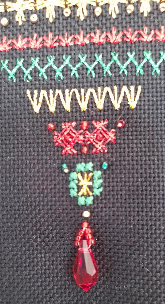Shaped Bauble Design Beaded Christmas Band Sampler Pattern — PDF Download