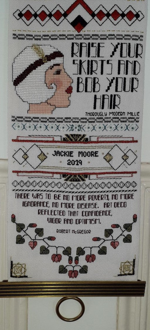 Glitz and Glamour Art Deco Cross Stitch Band Sampler — PDF Pattern Download