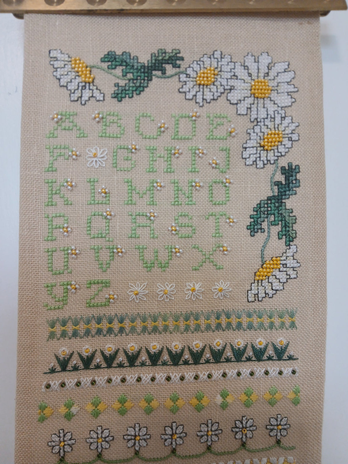 Beautiful Daisy Dreams Cross Stitch Band Sampler — PDF Pattern Download