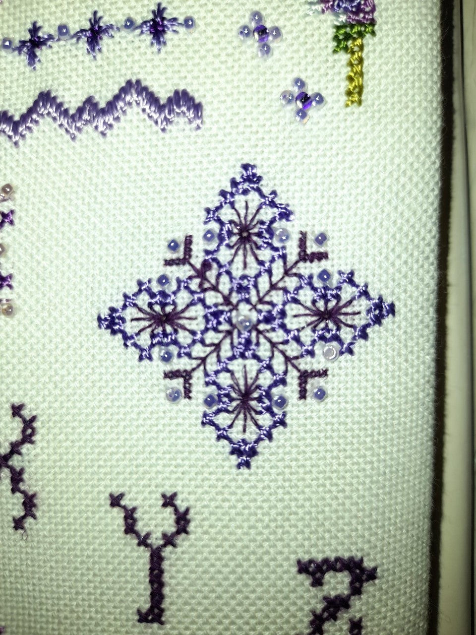Lavender Dreams Banded Sampler Cross Stitch & Embroidery Pattern — PDF Download