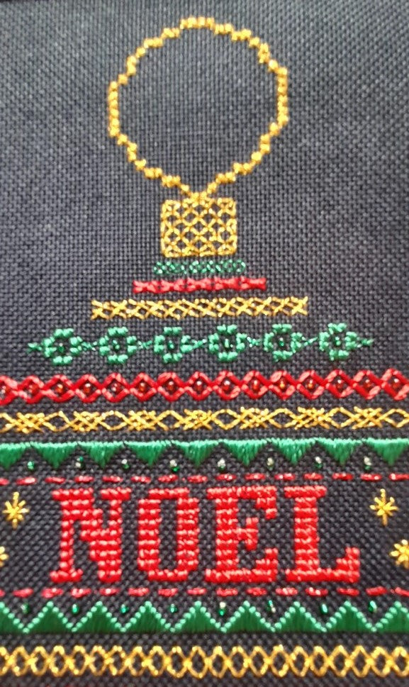 Shaped Bauble Design Beaded Christmas Band Sampler Pattern — PDF Download
