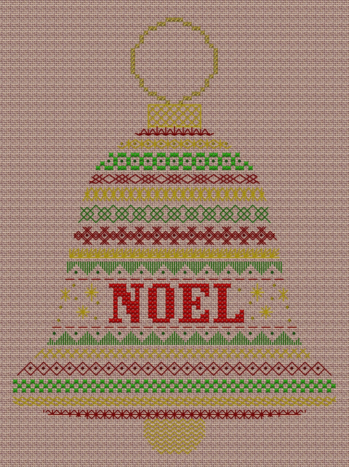 Bell Design Beaded Christmas Band Sampler Pattern — PDF Download
