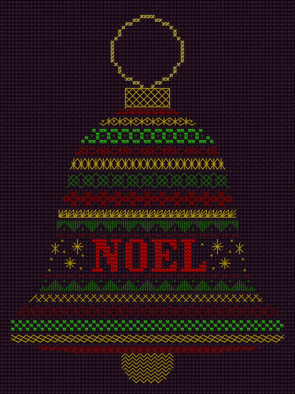 Bell Design Beaded Christmas Band Sampler Pattern — PDF Download