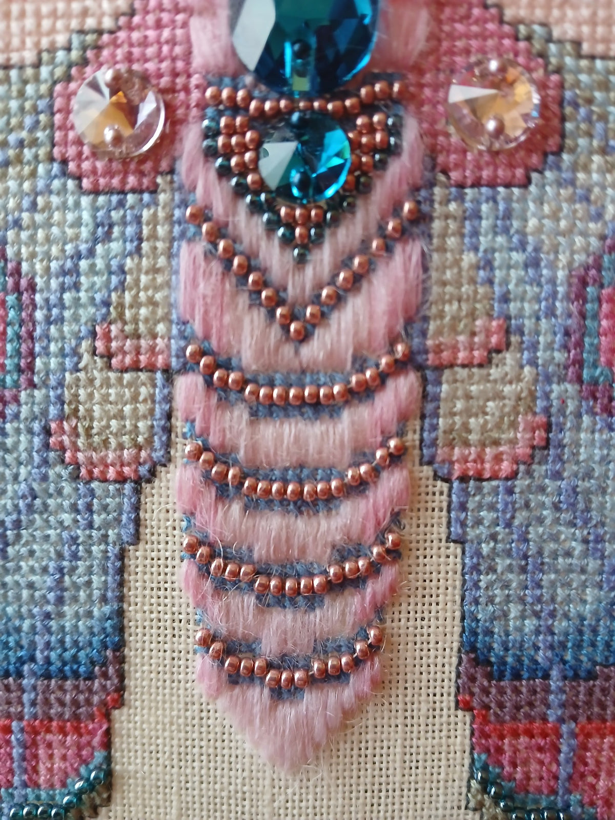 Crystal Fantasy Moth Cross Stitch Chart — Fantasy Jewel Tones PDF Pattern Download