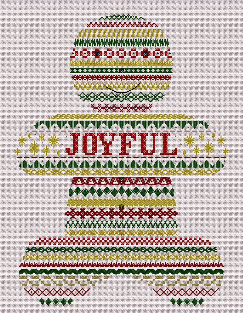 Gingerbread Man Design Beaded Christmas Band Sampler Pattern — PDF Download