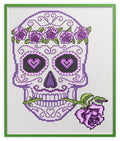 Purple Prince Sugar/Day of the Dead Skull Cross Stitch Chart — PDF Download