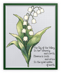 Lily of the Valley Cross Stitch Chart with Verse — Botanical PDF Pattern Download