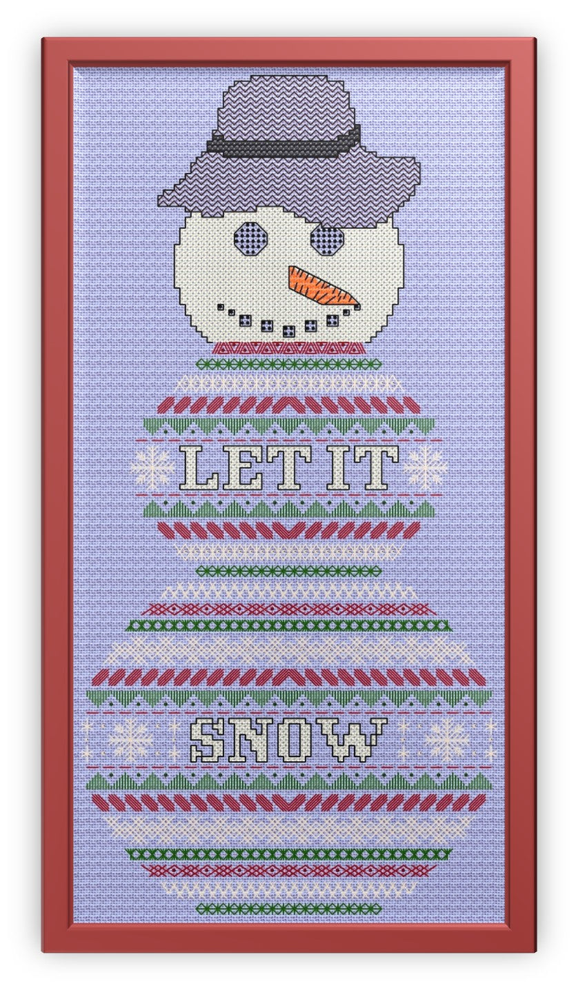 Snowman Design Beaded Christmas Band Sampler Pattern — PDF Download