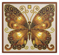 Smokey Quartz & Citrine Jewelled Fantasy Butterfly Cross Stitch Chart — PDF Pattern Download