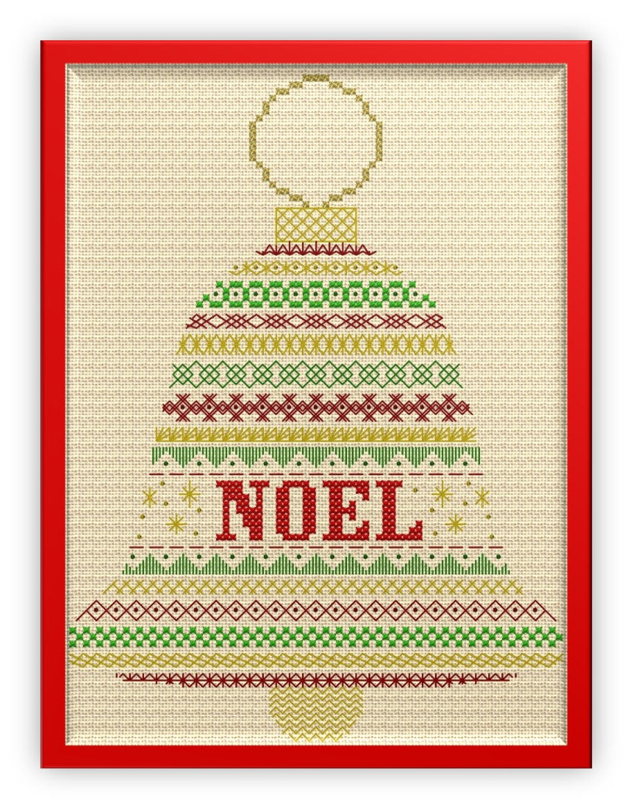 Bell Design Beaded Christmas Band Sampler Pattern — PDF Download
