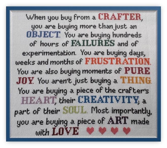 When You Buy From a Crafter — Cross Stitch Chart PDF Download