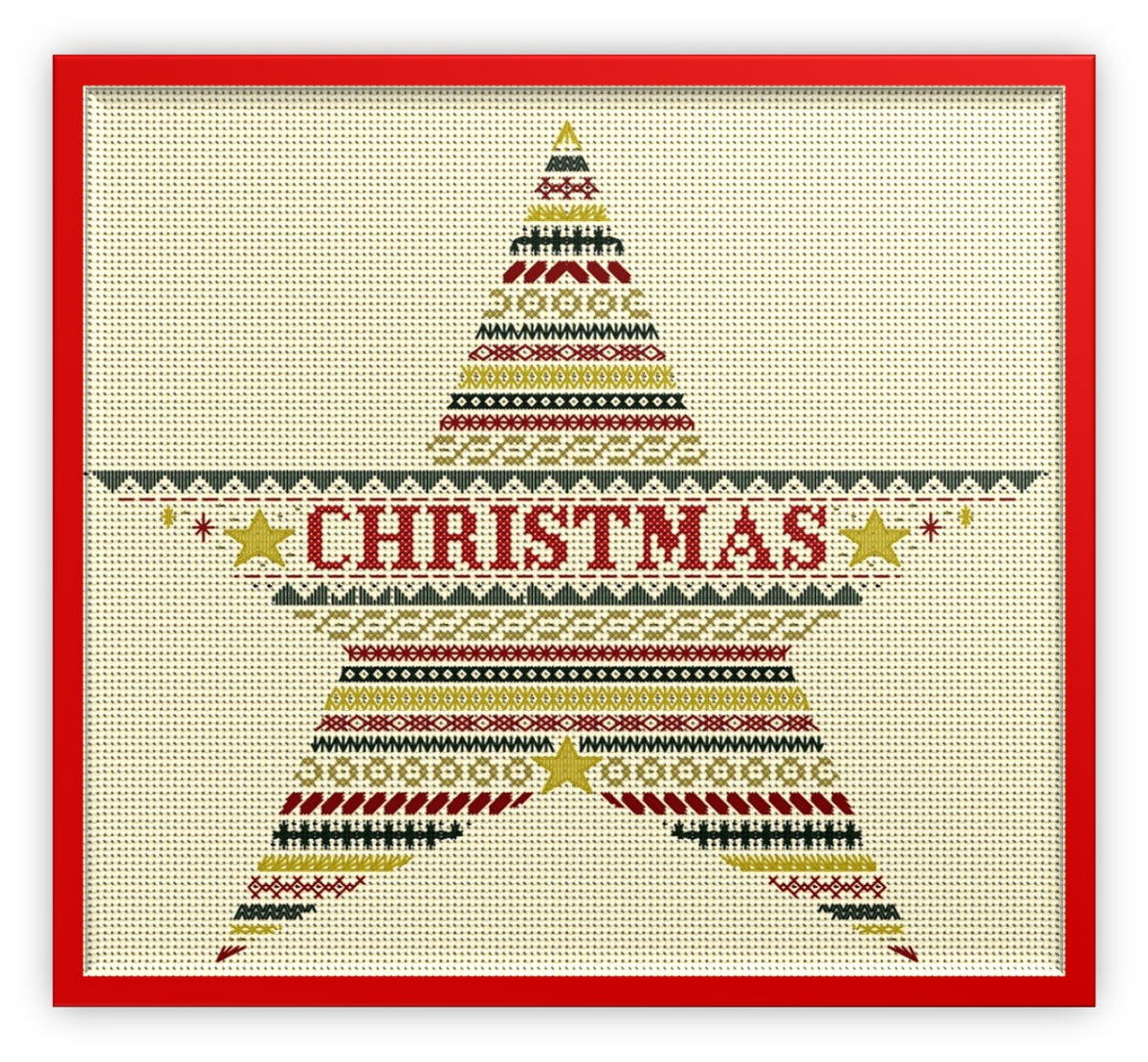 Star Design Beaded Christmas Band Sampler Pattern — PDF Download