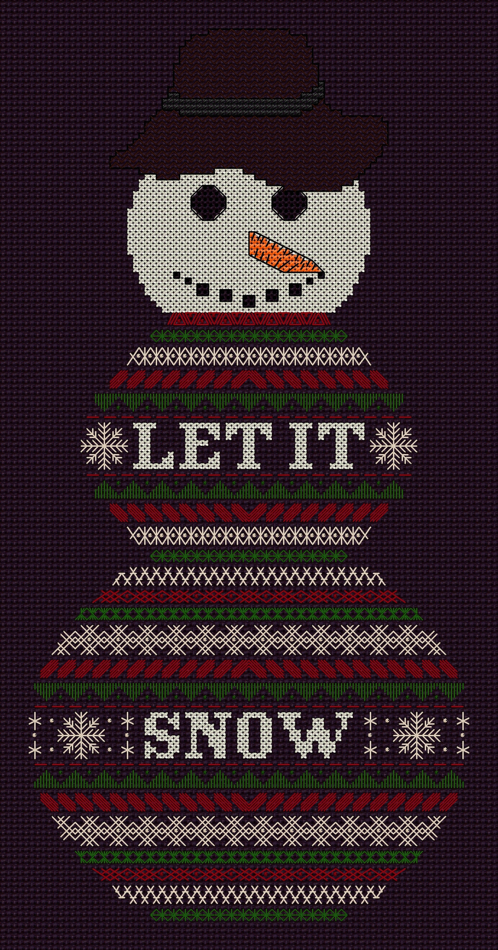 Snowman Design Beaded Christmas Band Sampler Pattern — PDF Download