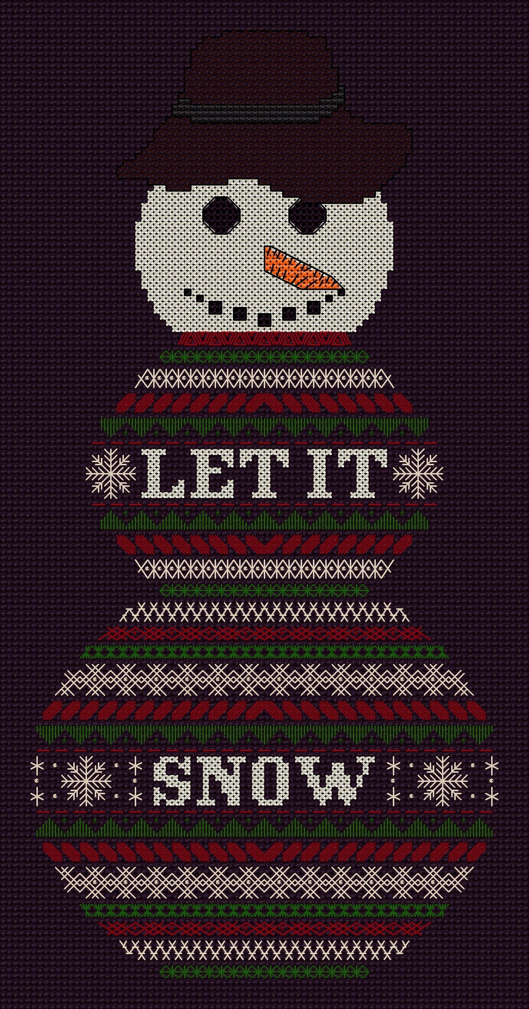 Snowman Design Beaded Christmas Band Sampler Pattern — PDF Download