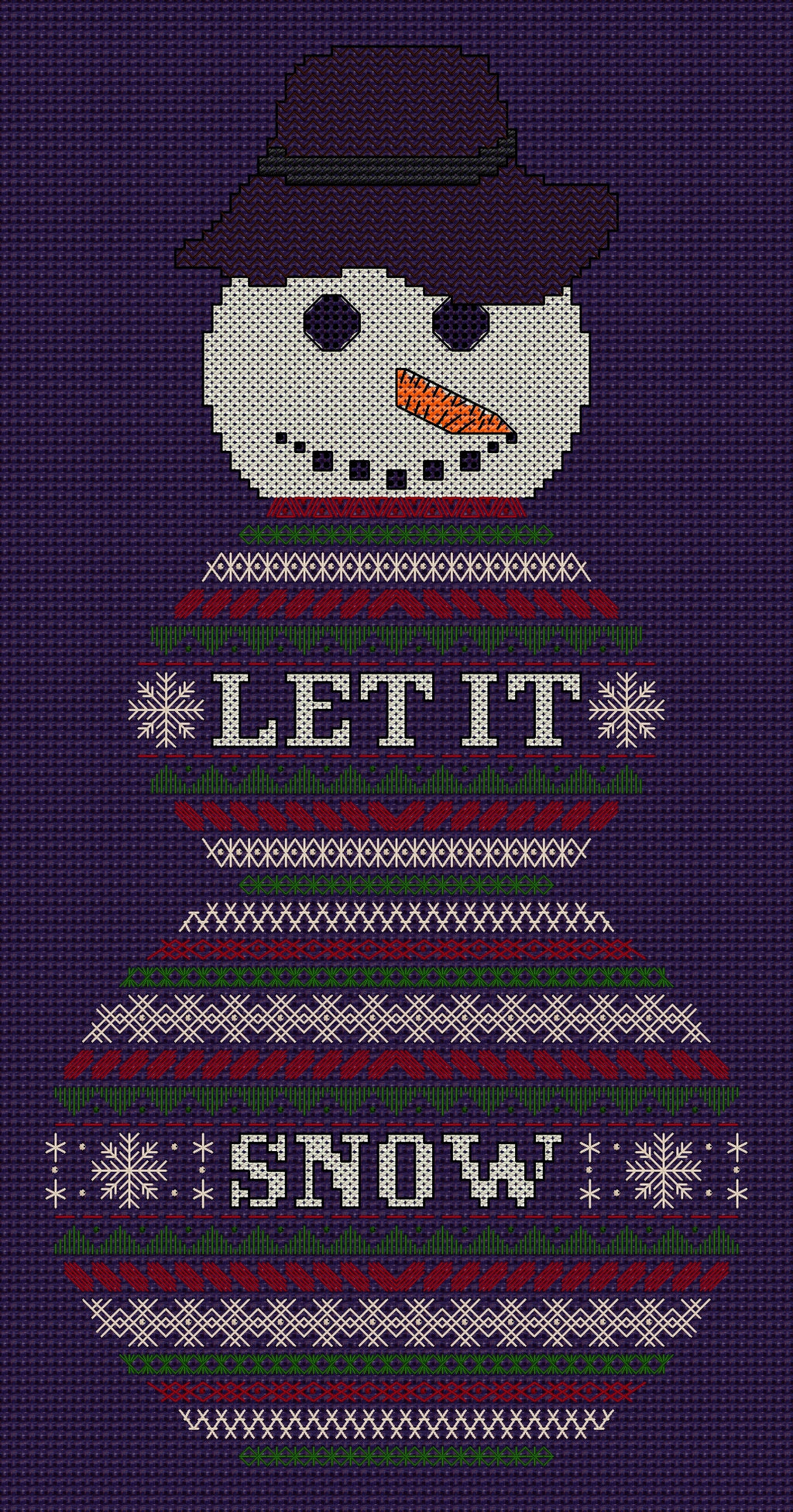 Snowman Design Beaded Christmas Band Sampler Pattern — PDF Download