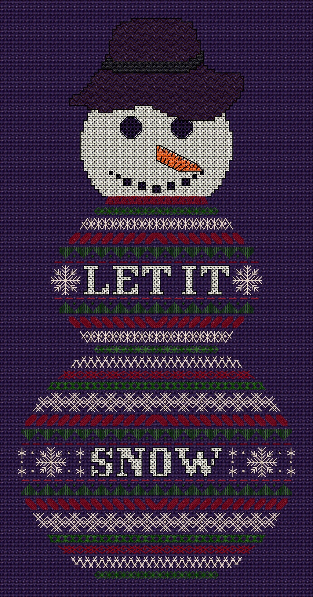 Snowman Design Beaded Christmas Band Sampler Pattern — PDF Download