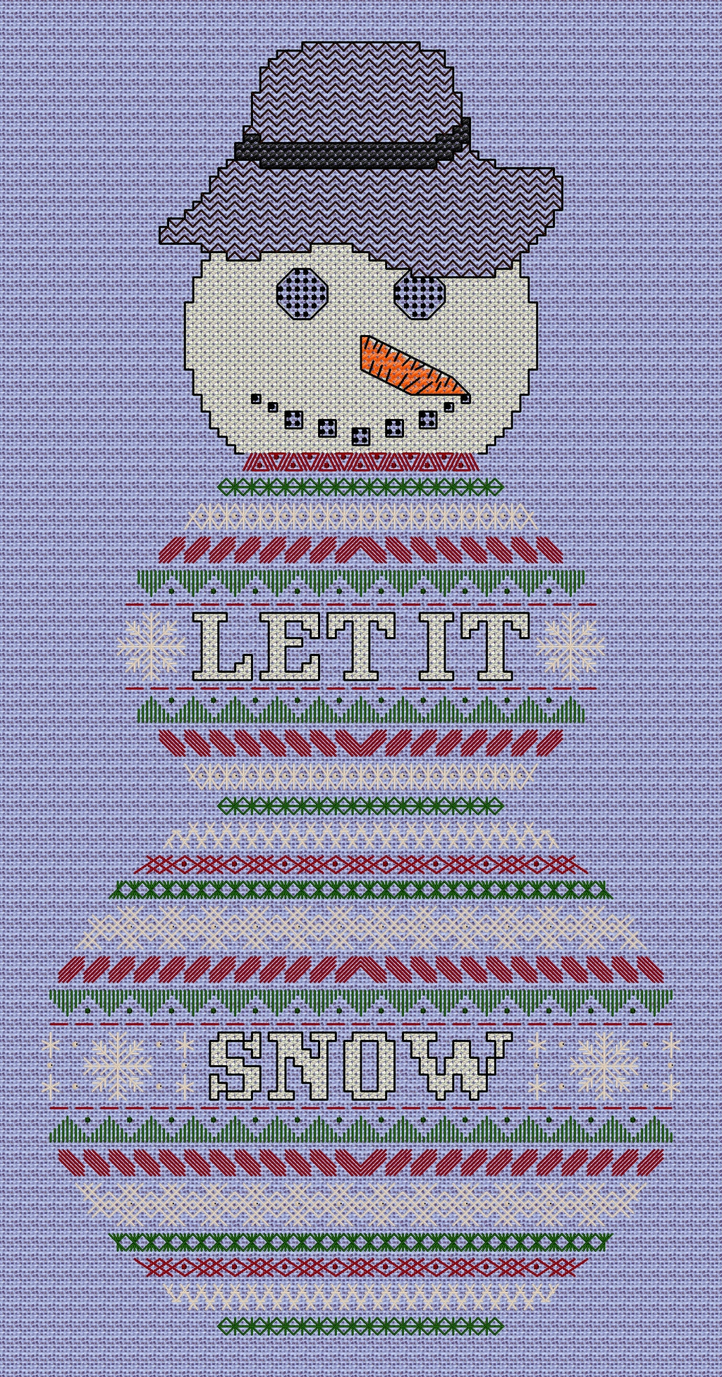 Snowman Design Beaded Christmas Band Sampler Pattern — PDF Download