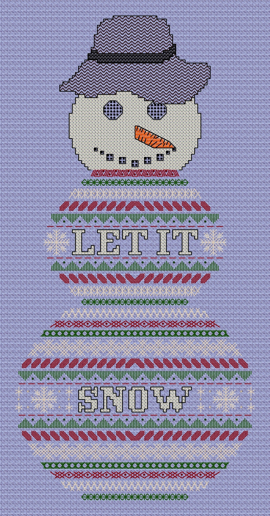 Snowman Design Beaded Christmas Band Sampler Pattern — PDF Download