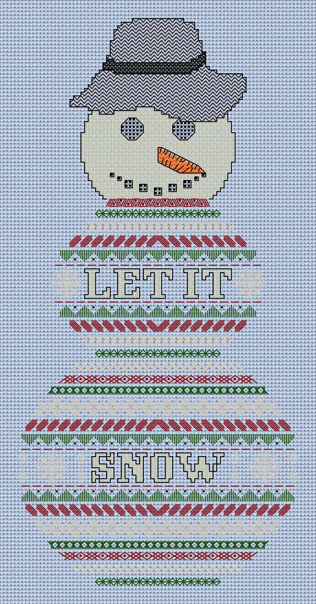 Snowman Design Beaded Christmas Band Sampler Pattern — PDF Download