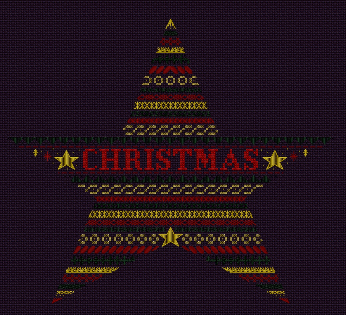 Star Design Beaded Christmas Band Sampler Pattern — PDF Download
