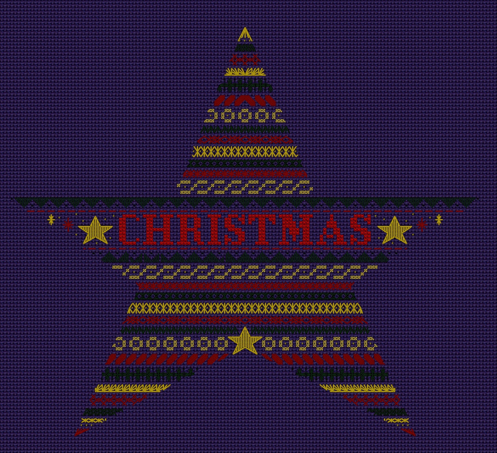 Star Design Beaded Christmas Band Sampler Pattern — PDF Download