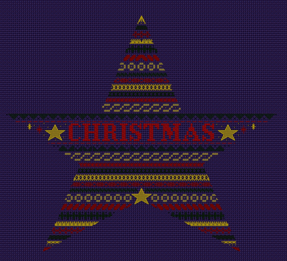 Star Design Beaded Christmas Band Sampler Pattern — PDF Download